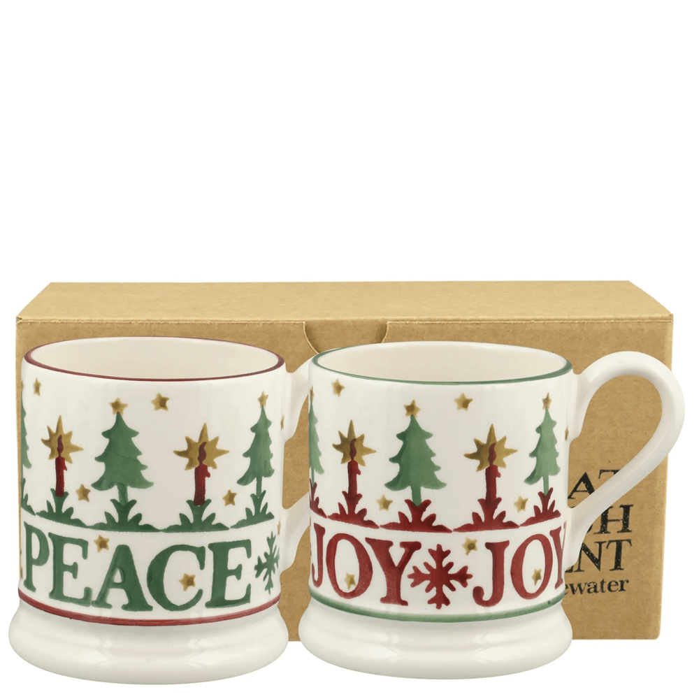 Emma Bridgewater Christmas Joy Set of 2 Half Pint Mugs